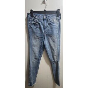 Aeropostale Women's Distressed Raw Hem High Waisted Ankle Jegging Jeans Size 4